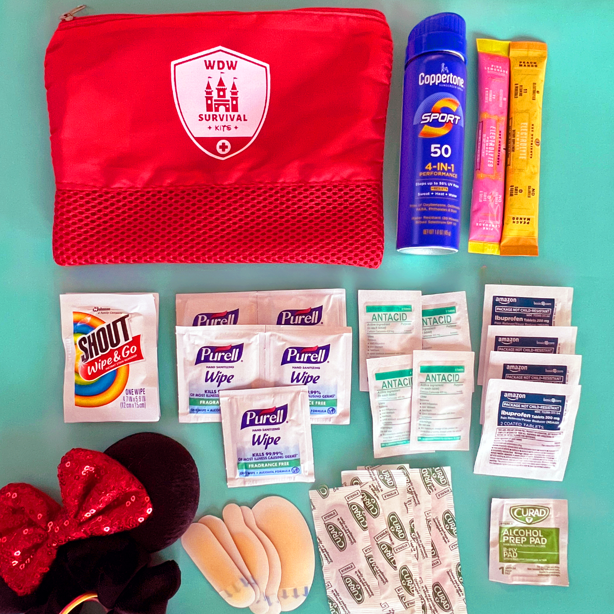 All kit contents laid out flat